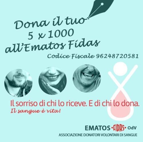 Scopri di più sull'articolo Dona il tuo 5×1000 all’Ematos FIDAS OdV… il sangue è vita!